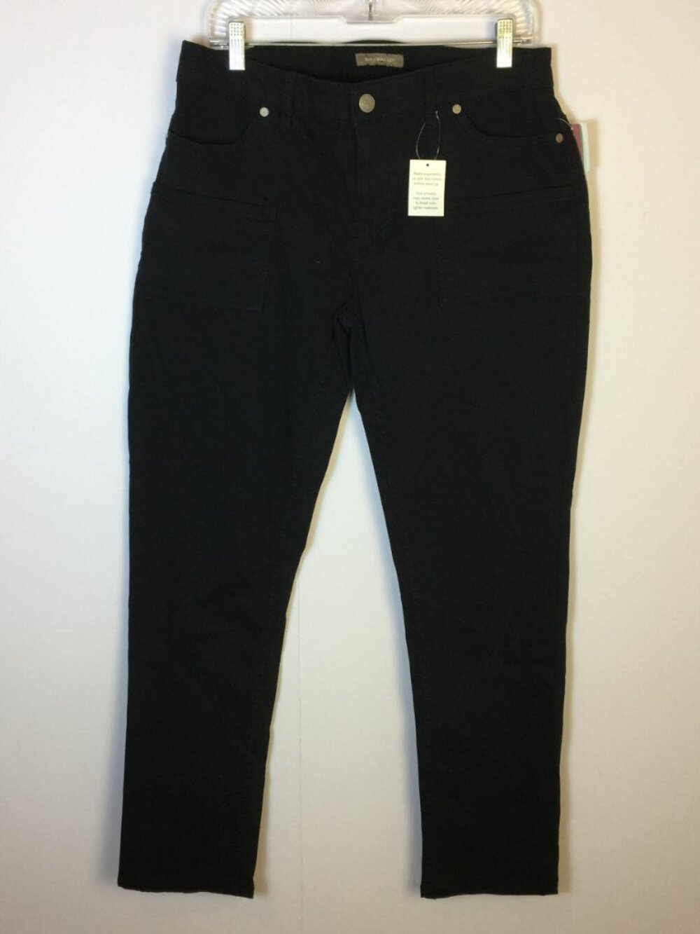 New! Bit & Bridle Jeans Size 14 Womans Black Denim Stretch Straight Leg Mid Rise